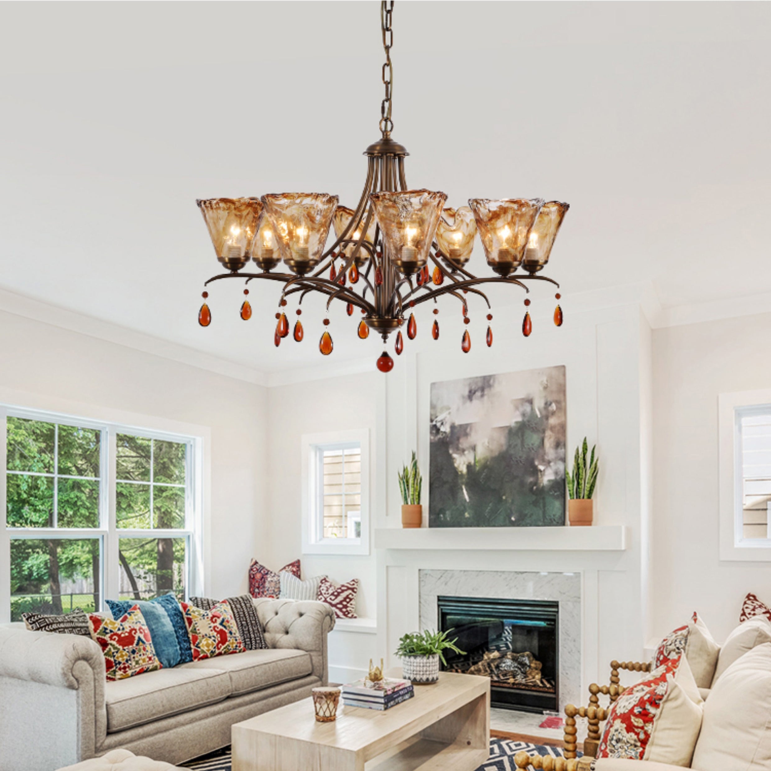 Nyshaiel Postmodern Luxury Crystal Chandelier - Lamp Copper