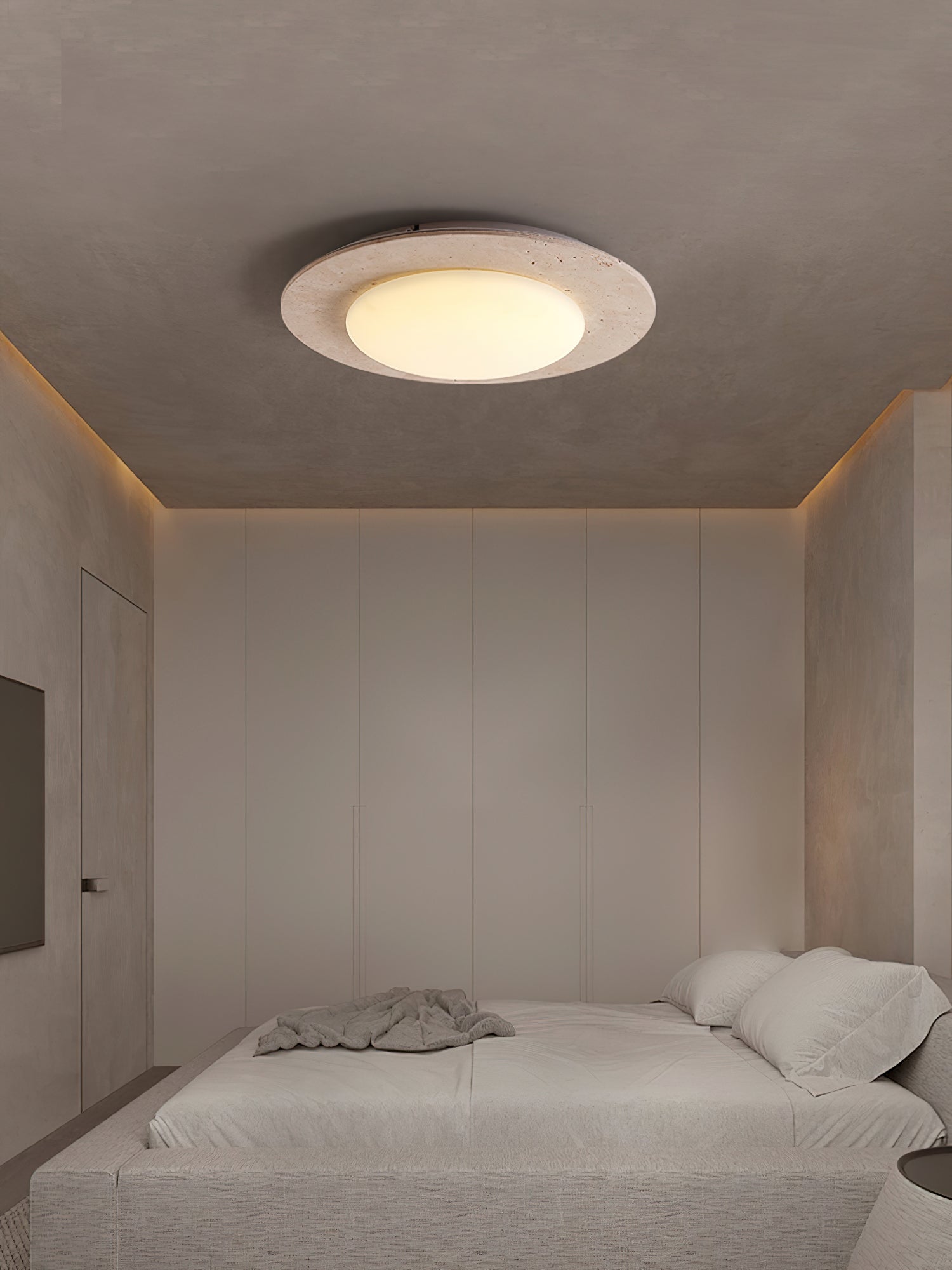 Arsoror Flush-Mount Travertine Ceiling Light - Letslighting