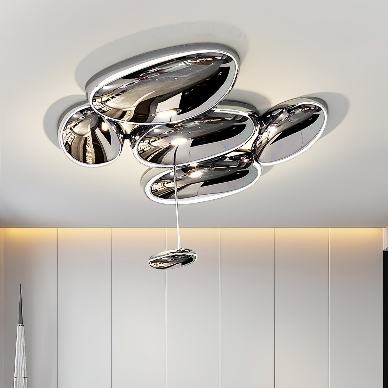 Solara Plafonnier Chrome Pebble Moderne - Neutralighting