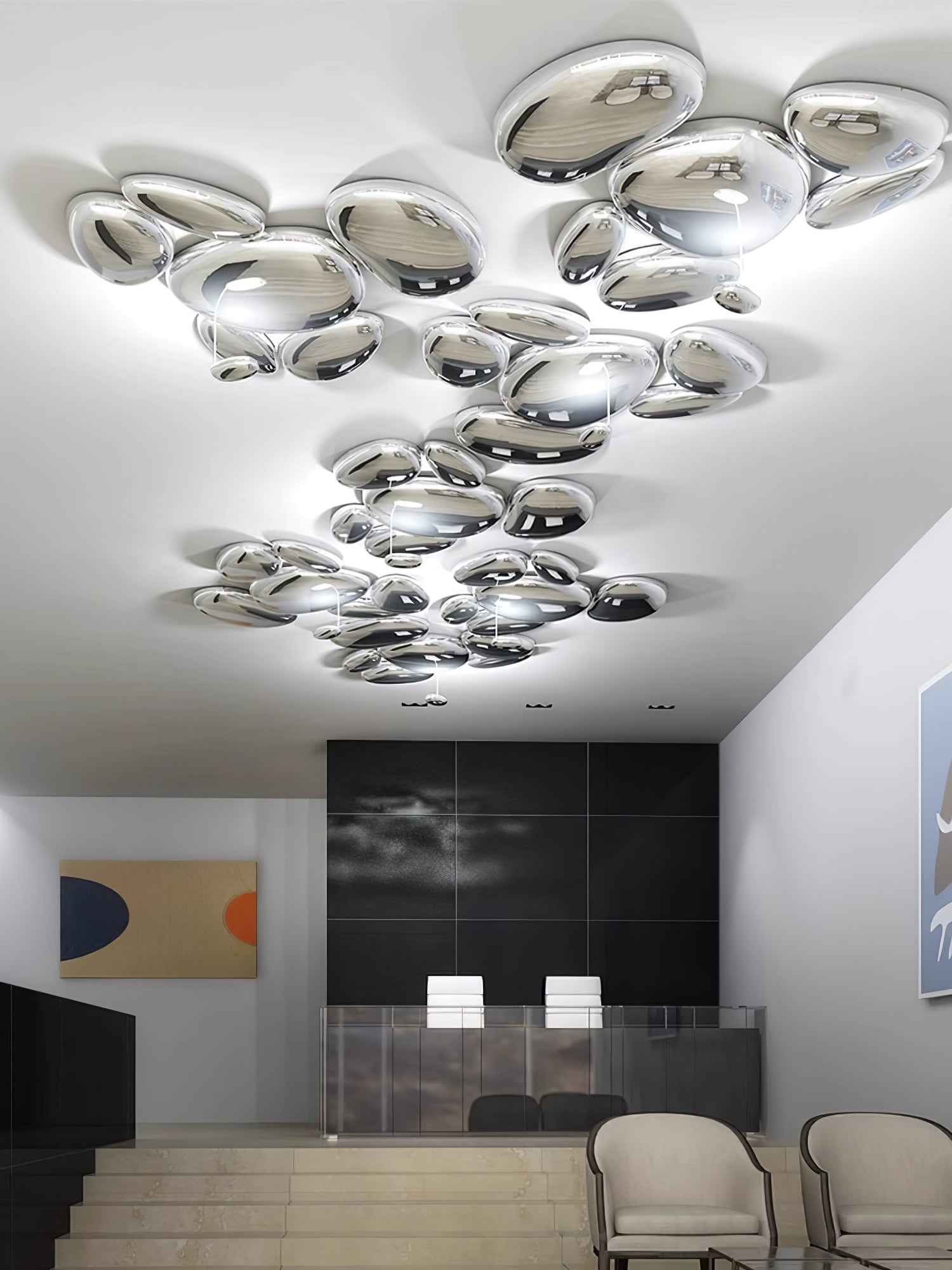 Solara Plafonnier Chrome Pebble Moderne - Neutralighting