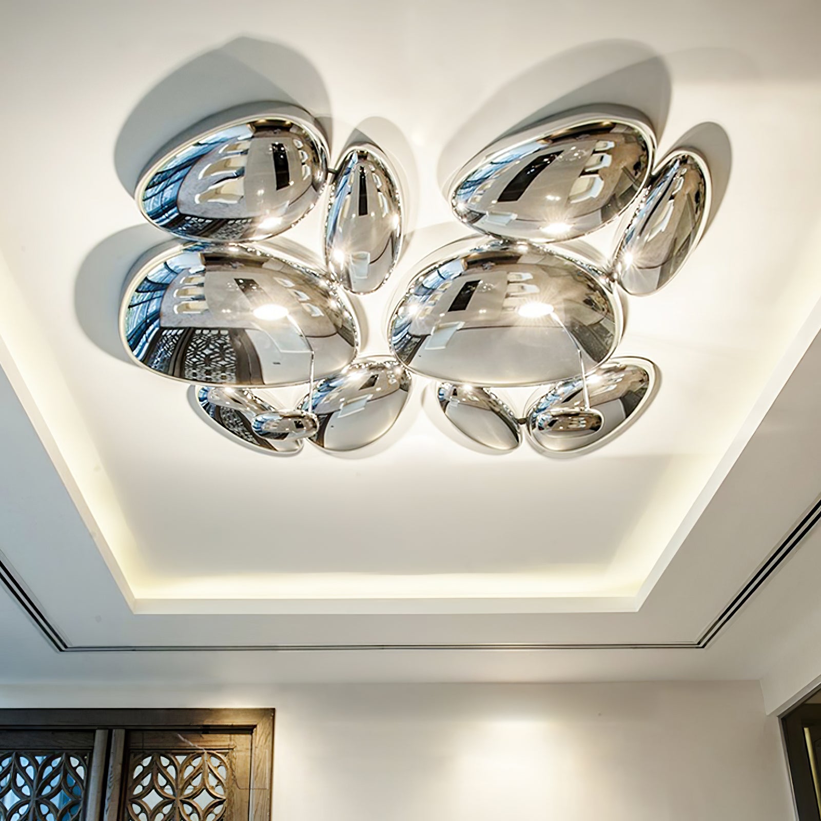Solara Plafonnier Chrome Pebble Moderne - Neutralighting