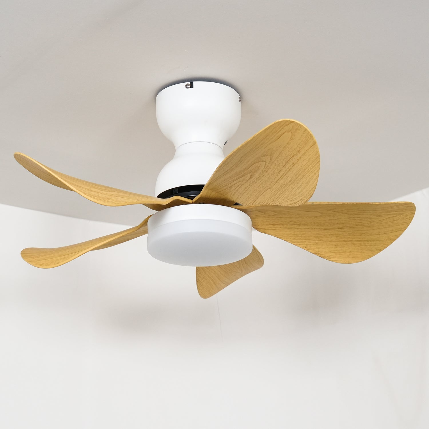 Ventilateur de plafond Callen en bois, photo d'ambiance