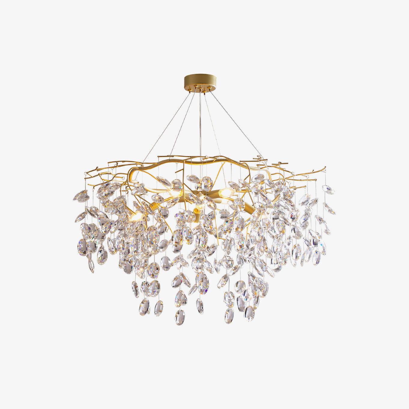 Lustra Chandelier Cristal Branche Or LED - Neutralighting
