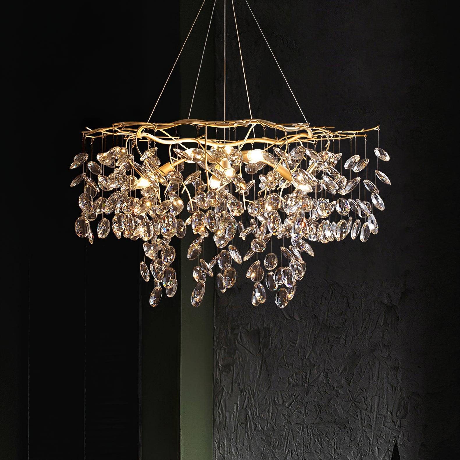 Lustra Chandelier Cristal Branche Or LED - Neutralighting
