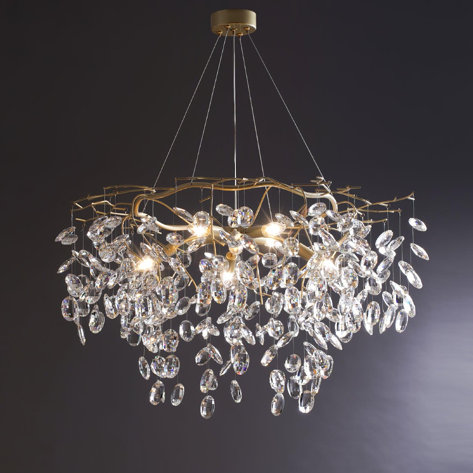 Lustra Chandelier Cristal Branche Or LED - Neutralighting