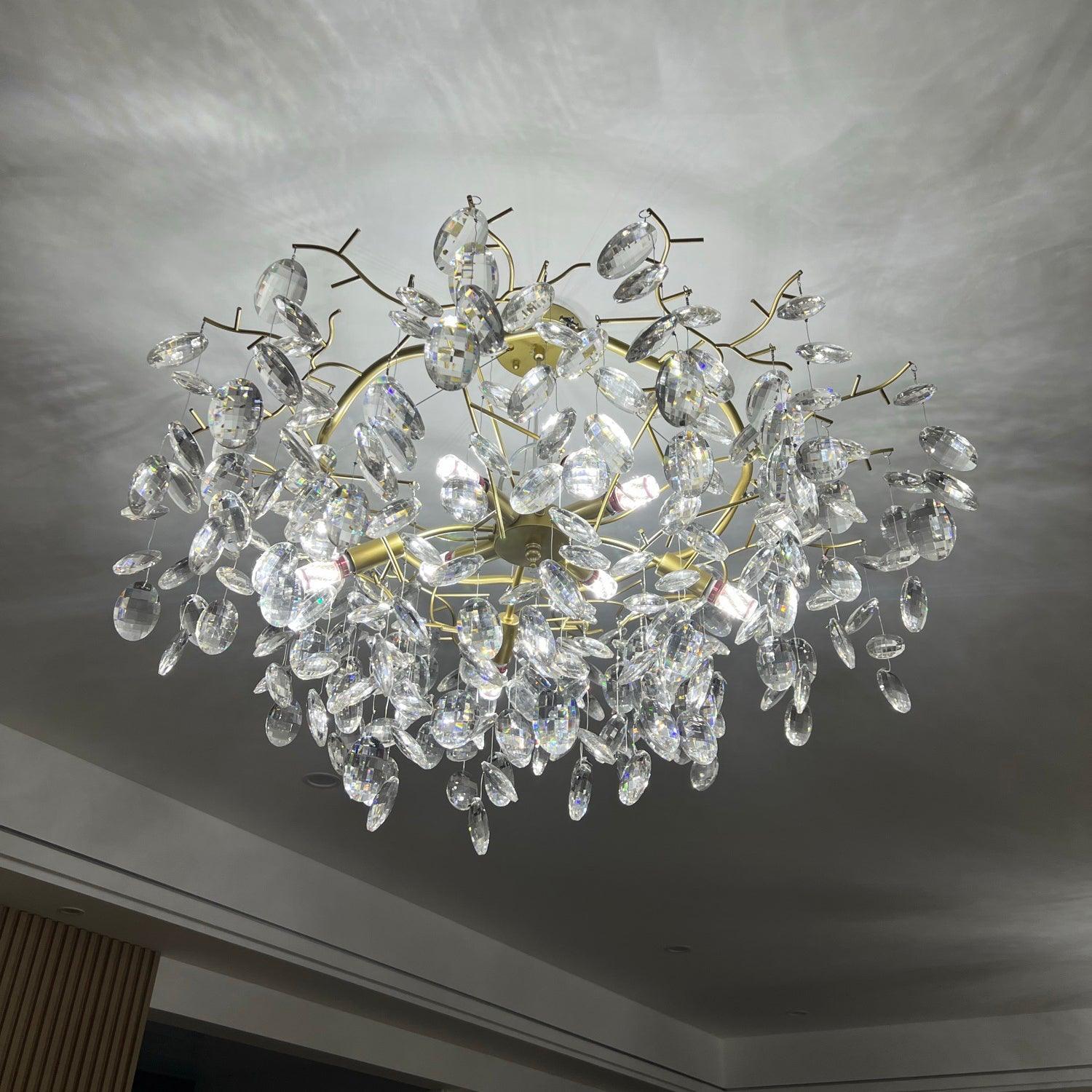 Lustra Chandelier Cristal Branche Or LED - Neutralighting
