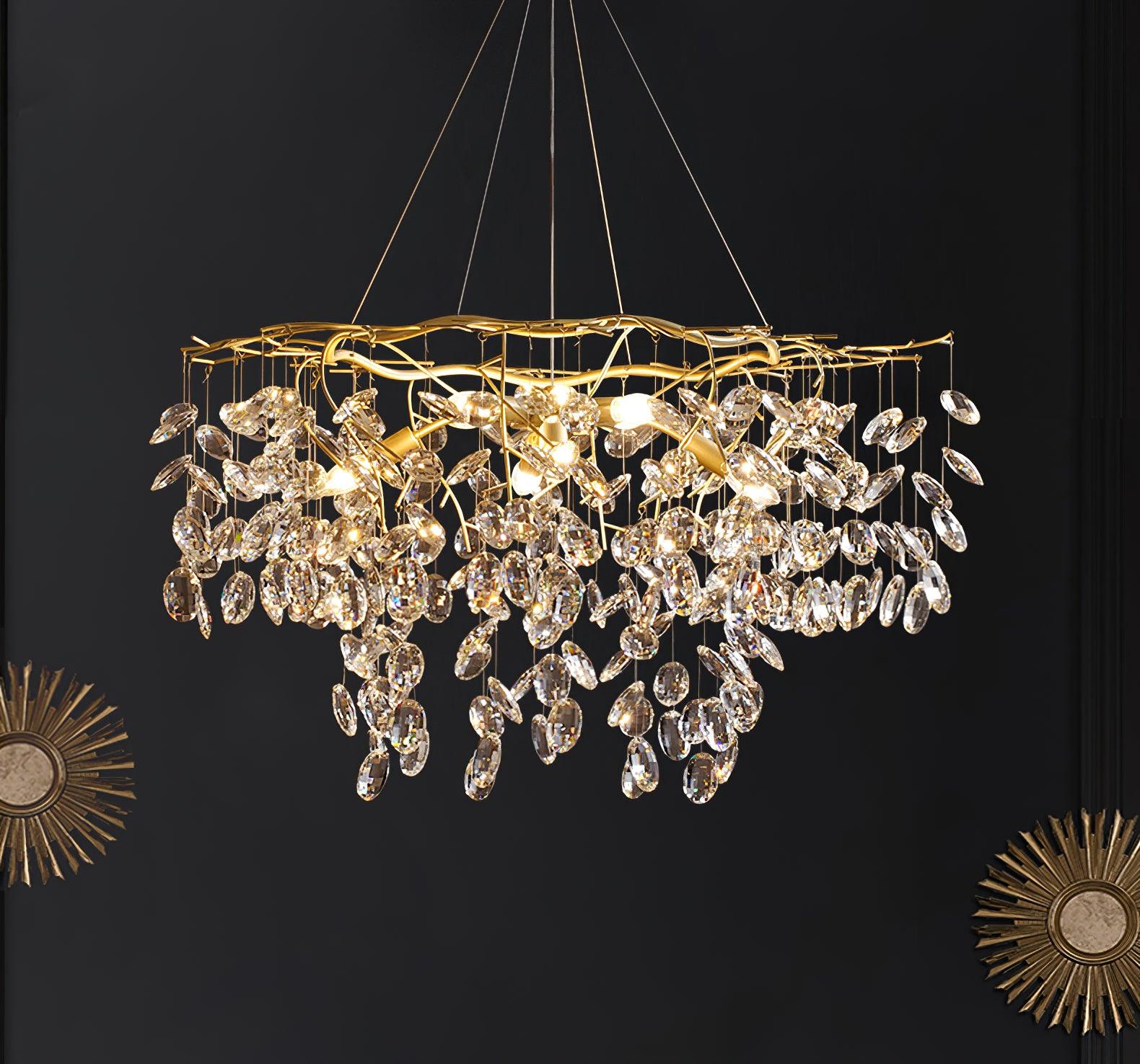 Lustra Chandelier Cristal Branche Or LED - Neutralighting