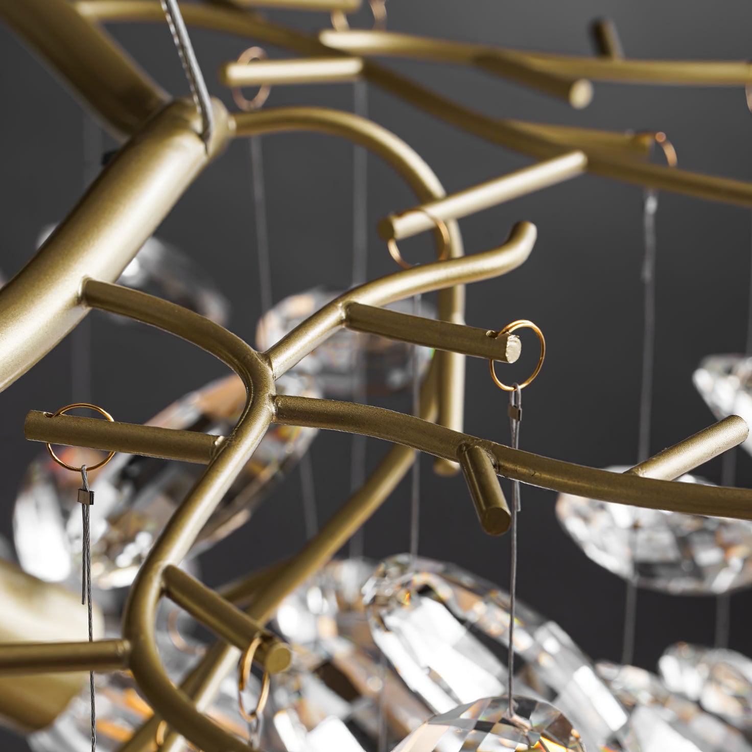 Lustra Chandelier Cristal Branche Or LED - Neutralighting