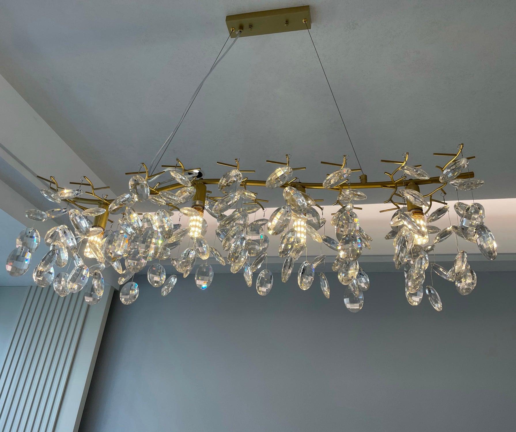 Lustra Chandelier Cristal Branche Or LED - Neutralighting