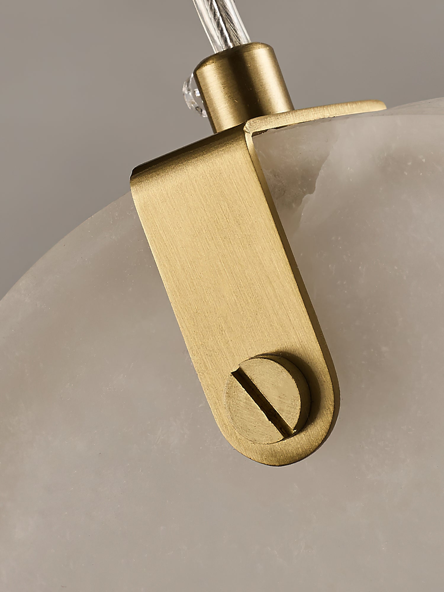 Utalionis Modern Minimalist Brass Alabaster Pendant Light - Lamp Copper