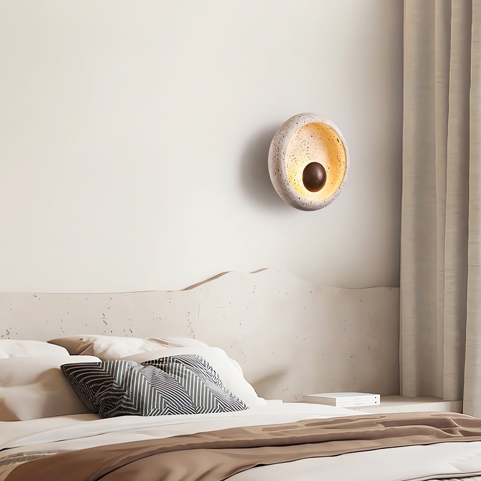 Covynila Applique Murale en Travertin Forme d'Orbe - Neutralighting