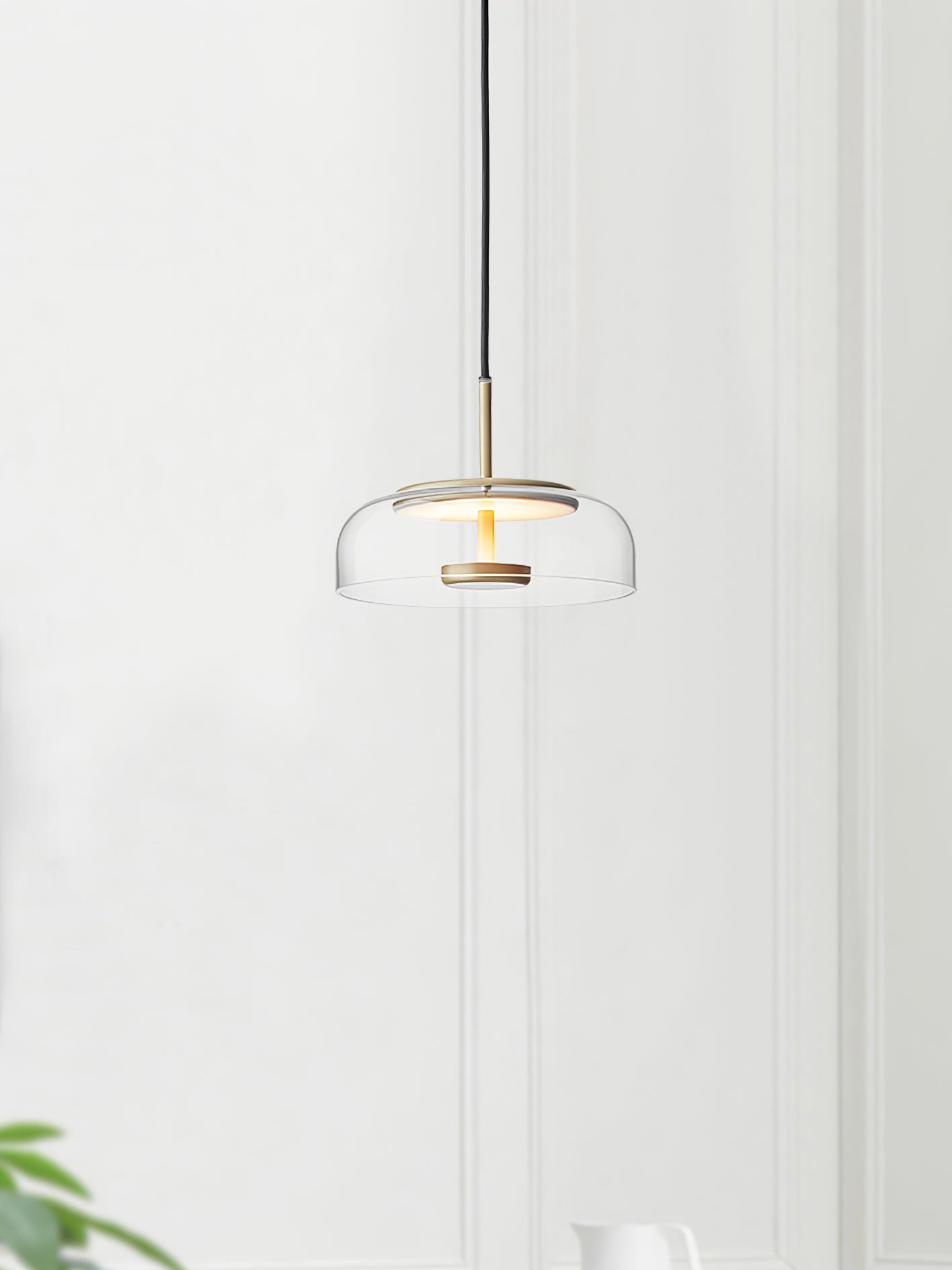 Lustra Suspension en Verre Transparent Élégante - Neutralighting