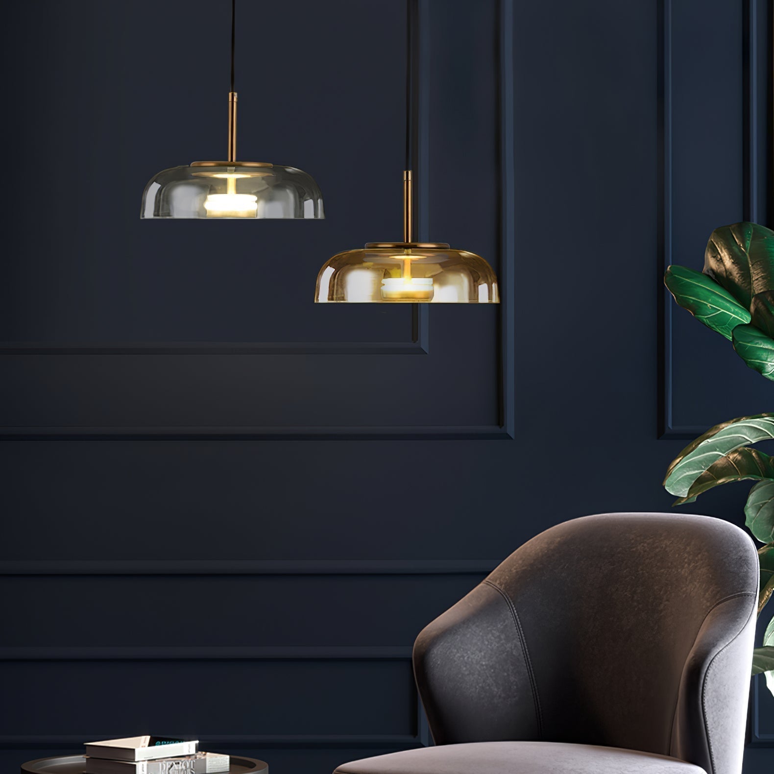Lustra Suspension en Verre Transparent Élégante - Neutralighting