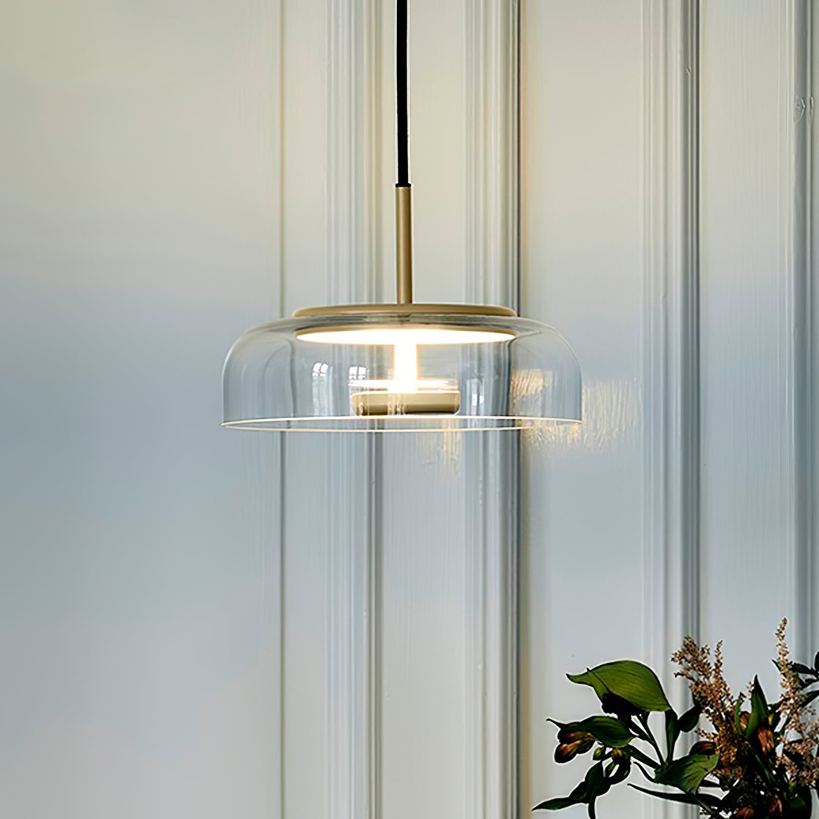 Lustra Suspension en Verre Transparent Élégante - Neutralighting