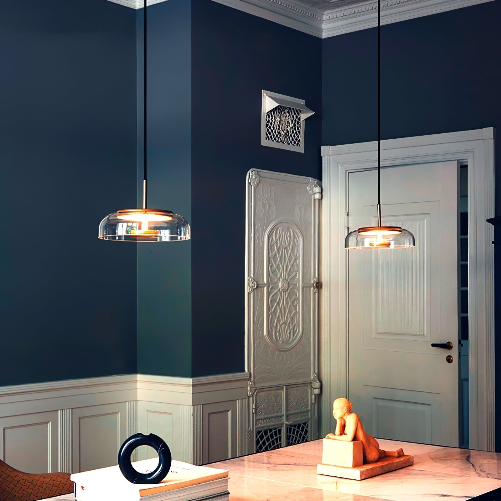 Lustra Suspension en Verre Transparent Élégante - Neutralighting