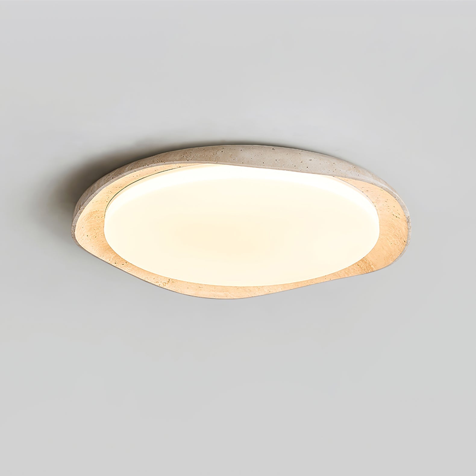 Adoros Plafonnier Circulaire Bordé en Travertin - Neutralighting