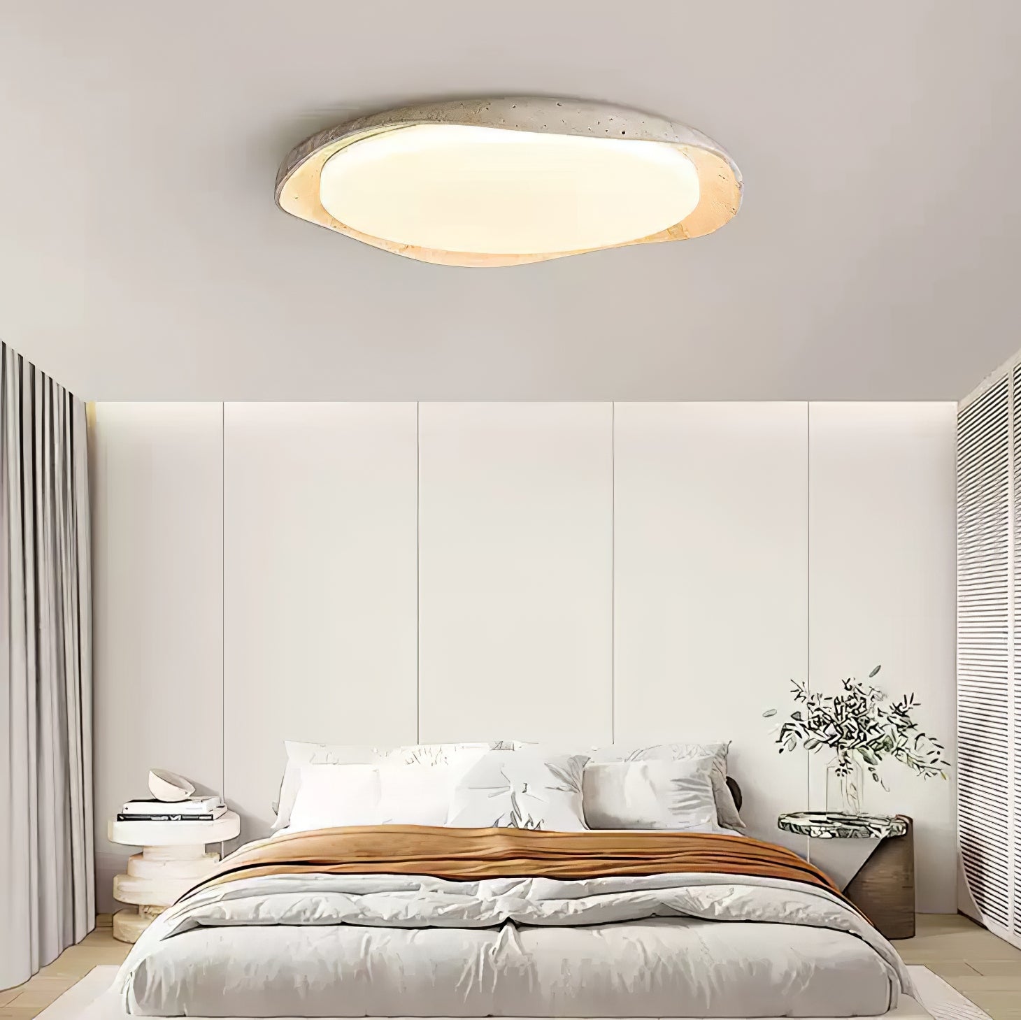 Adoros Plafonnier Circulaire Bordé en Travertin - Neutralighting