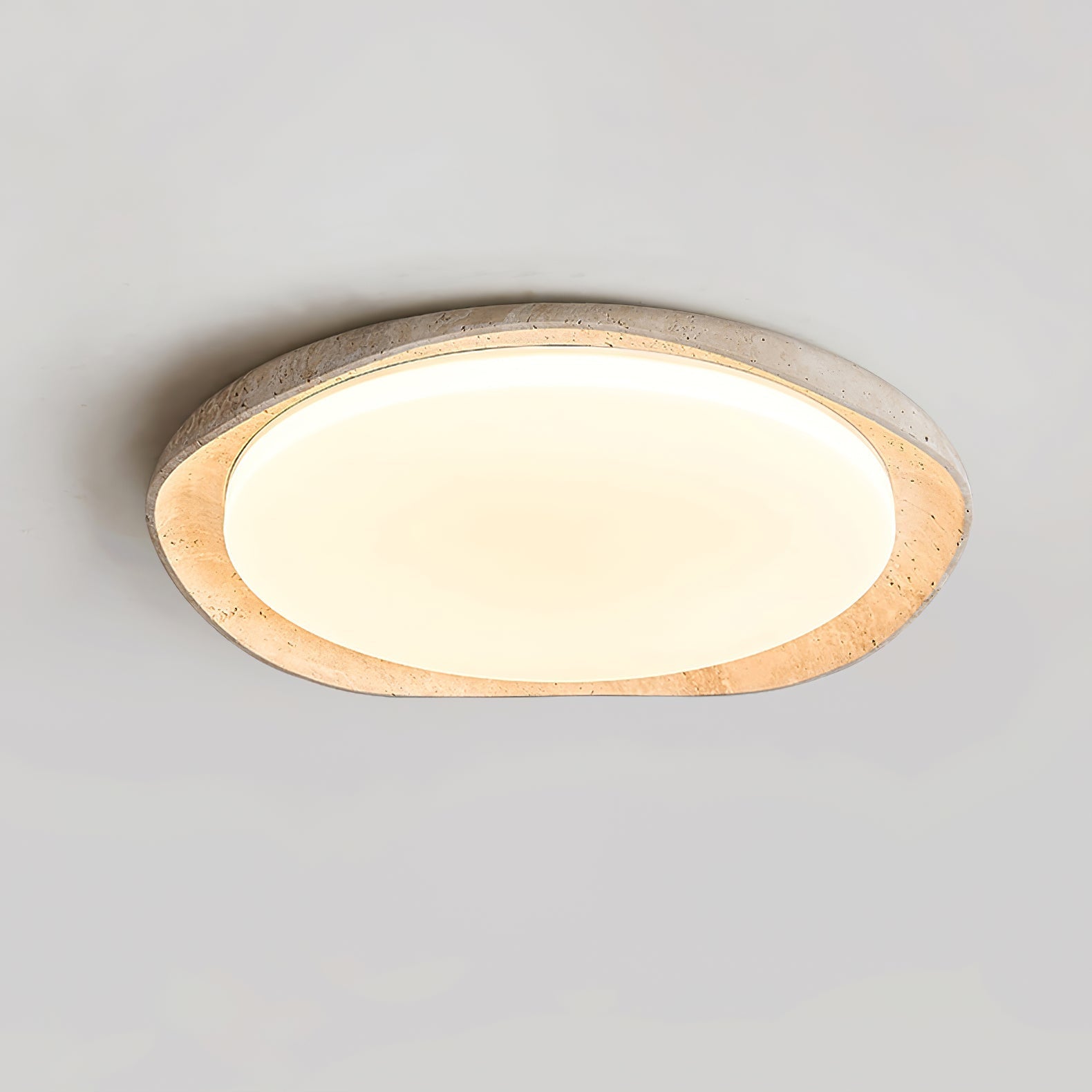 Adoros Plafonnier Circulaire Bordé en Travertin - Neutralighting