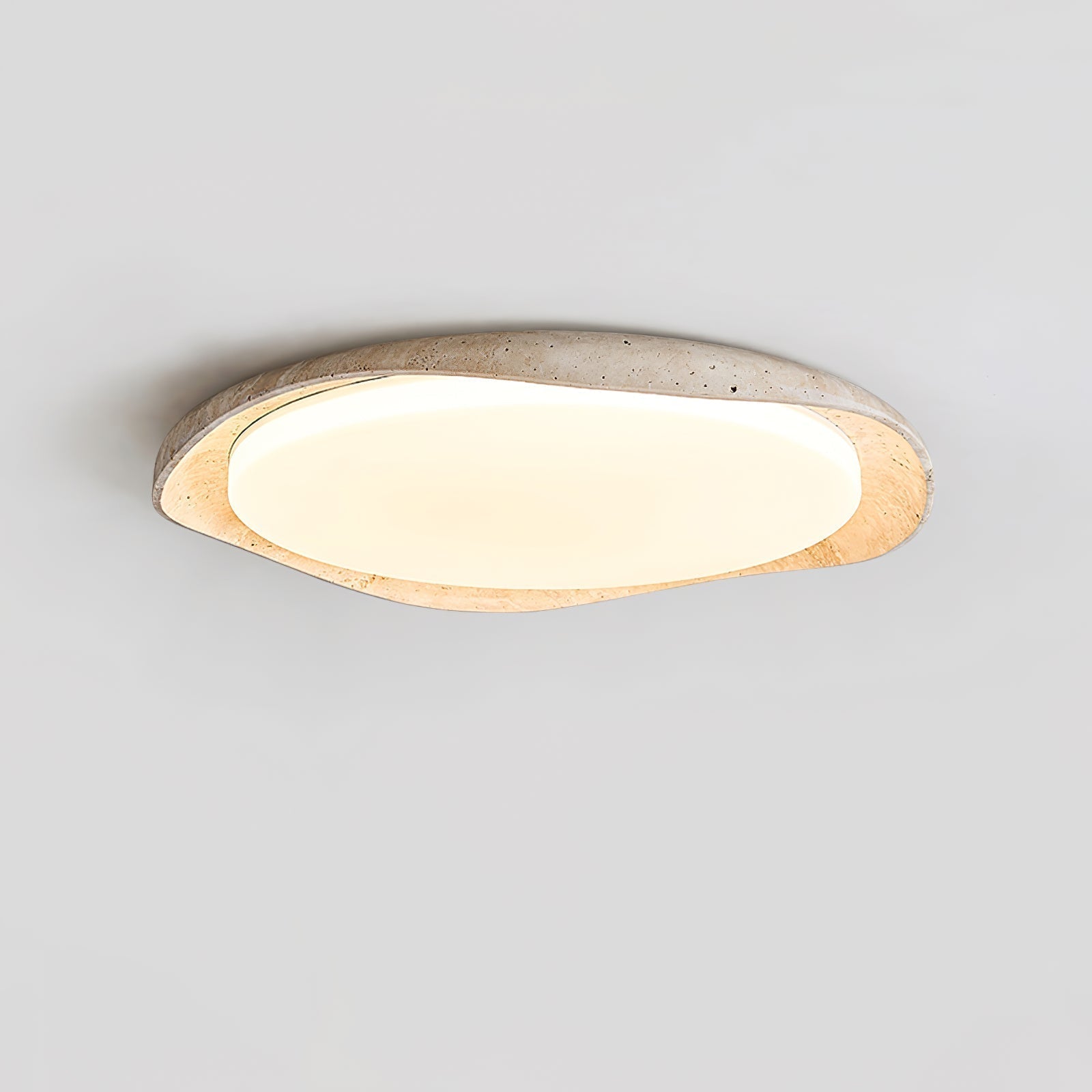 Adoros Plafonnier Circulaire Bordé en Travertin - Neutralighting