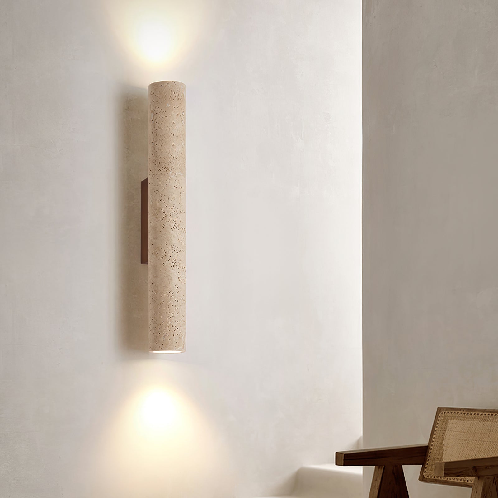 Olvaros Applique Murale Cylindre Mince Travertin - Neutralighting