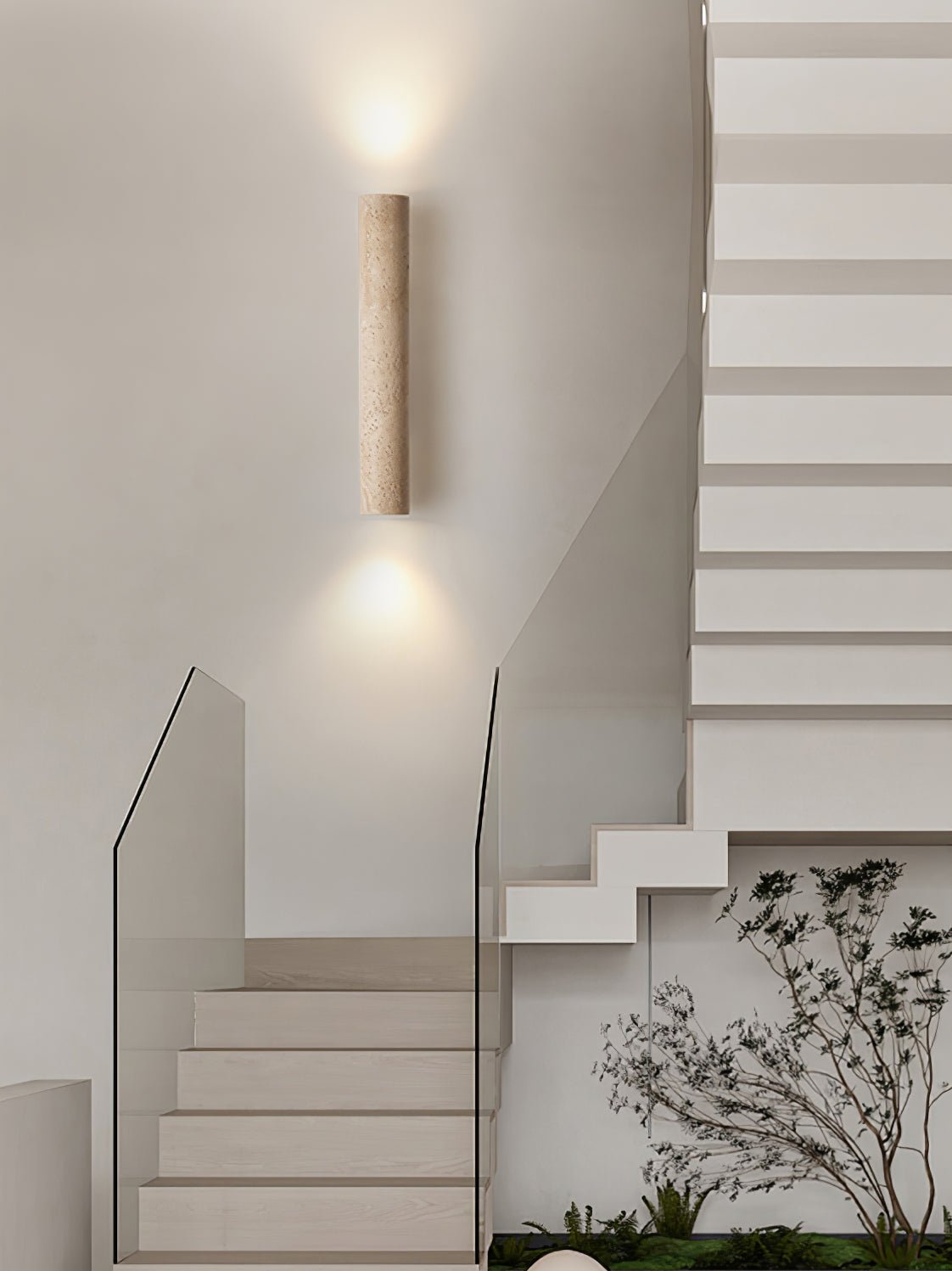 Olvaros Applique Murale Cylindre Mince Travertin - Neutralighting