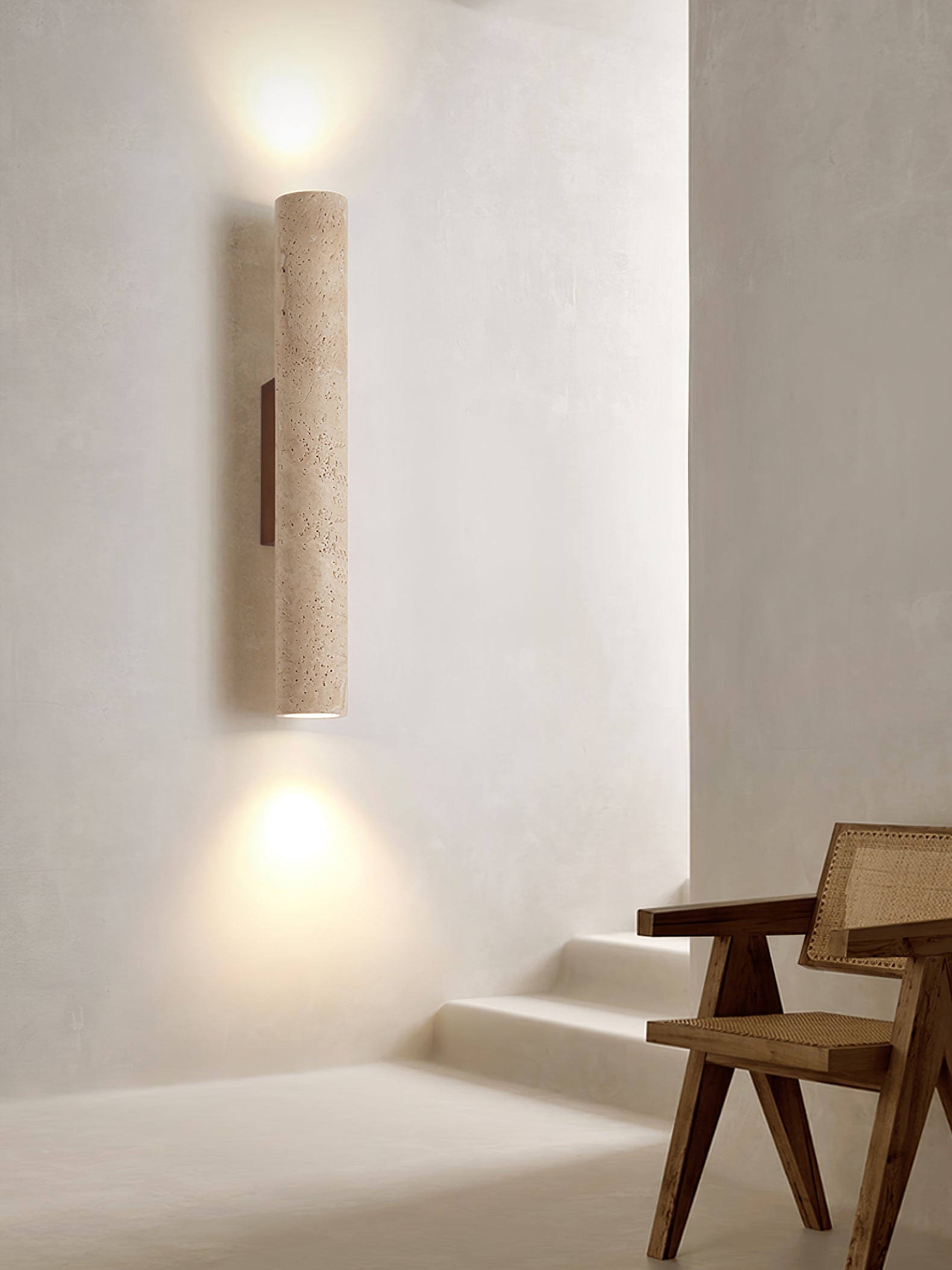 Olvaros Applique Murale Cylindre Mince Travertin - Neutralighting