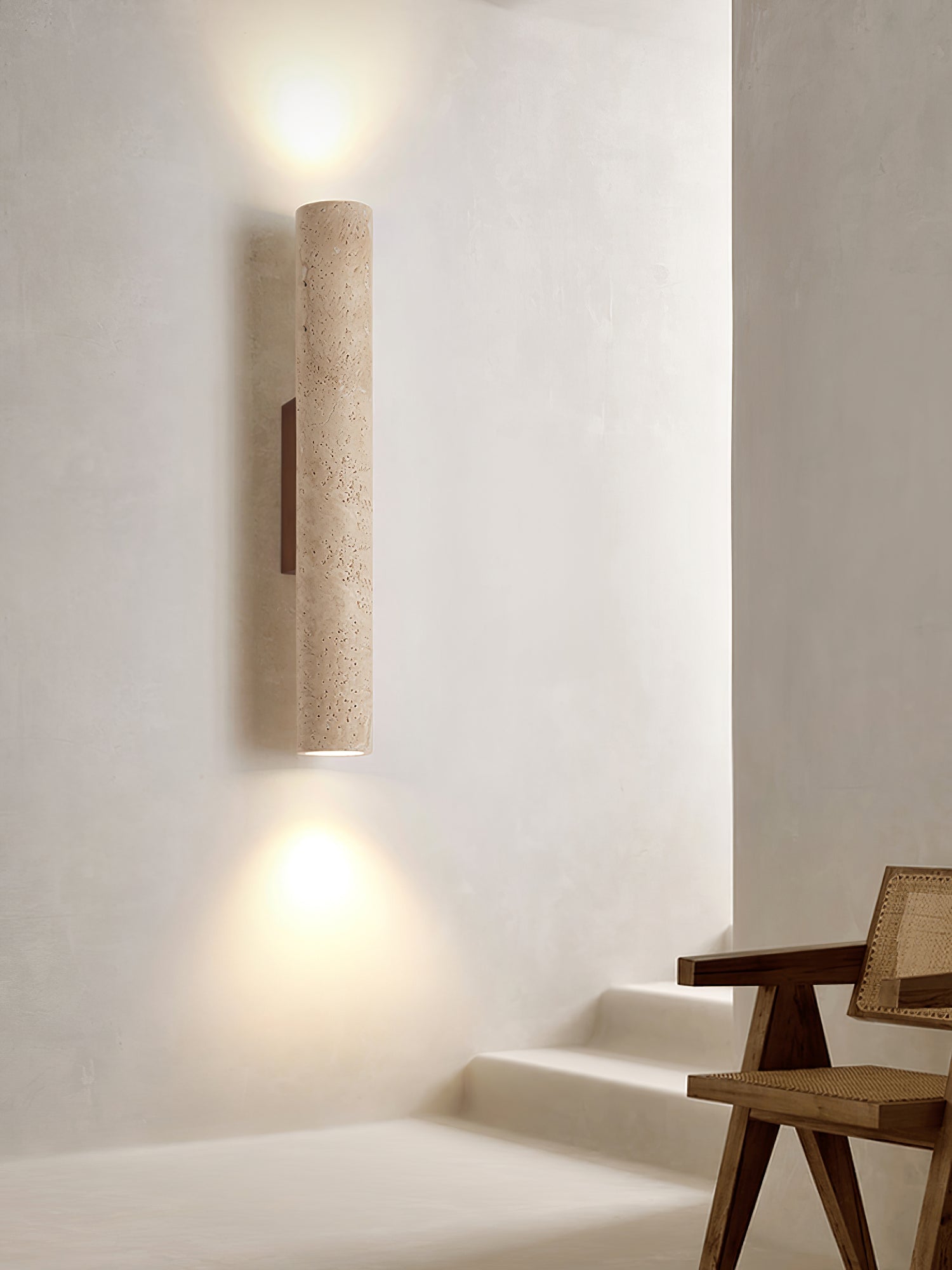 Olvaros Applique Murale Cylindre Mince Travertin - Neutralighting