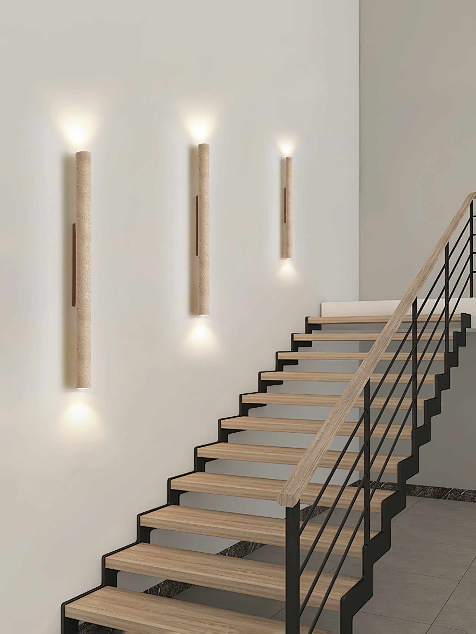 Olvaros Applique Murale Cylindre Mince Travertin - Neutralighting
