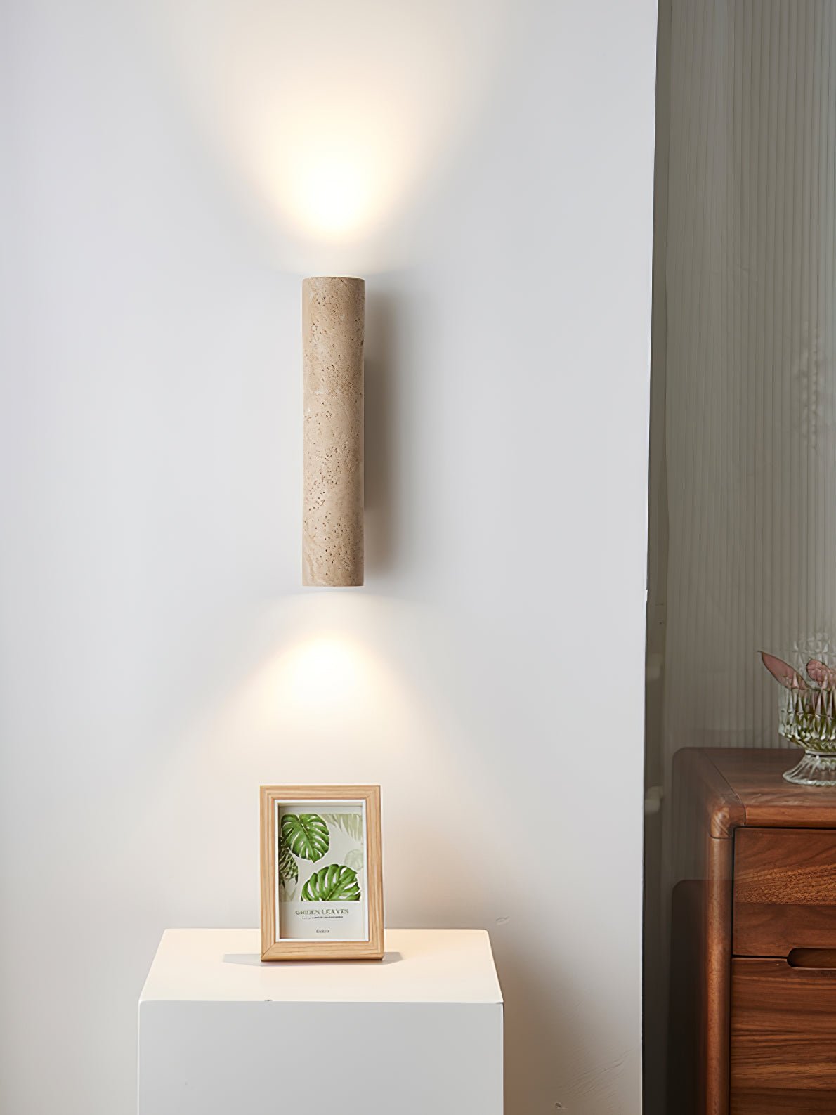 Olvaros Applique Murale Cylindre Mince Travertin - Neutralighting