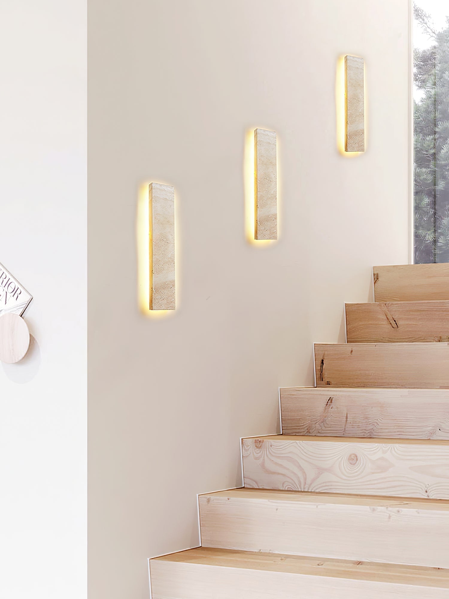 Olnorir Applique Murale Rectangulaire Mince en Travertin - Neutralighting