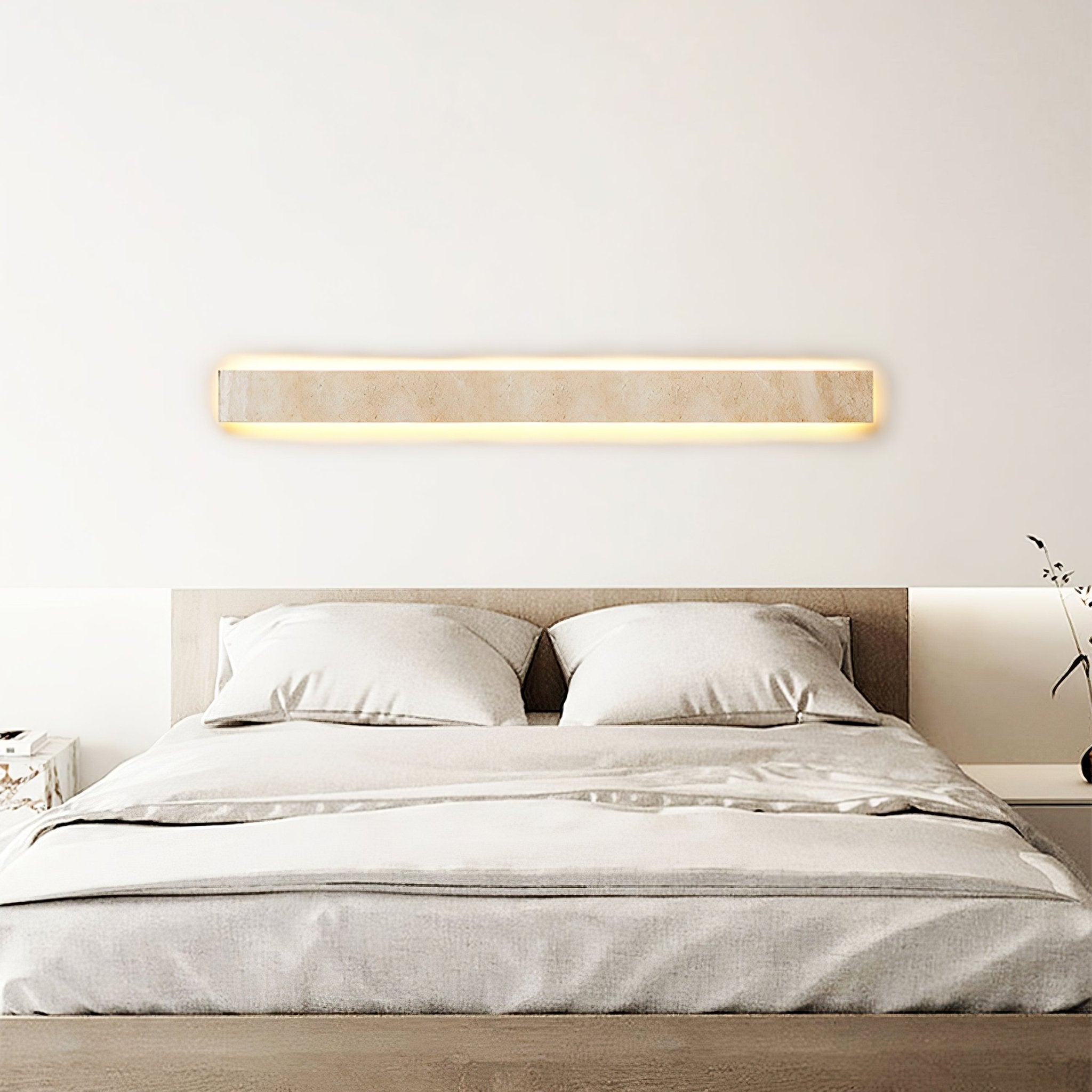 Olnorir Applique Murale Rectangulaire Mince en Travertin - Neutralighting