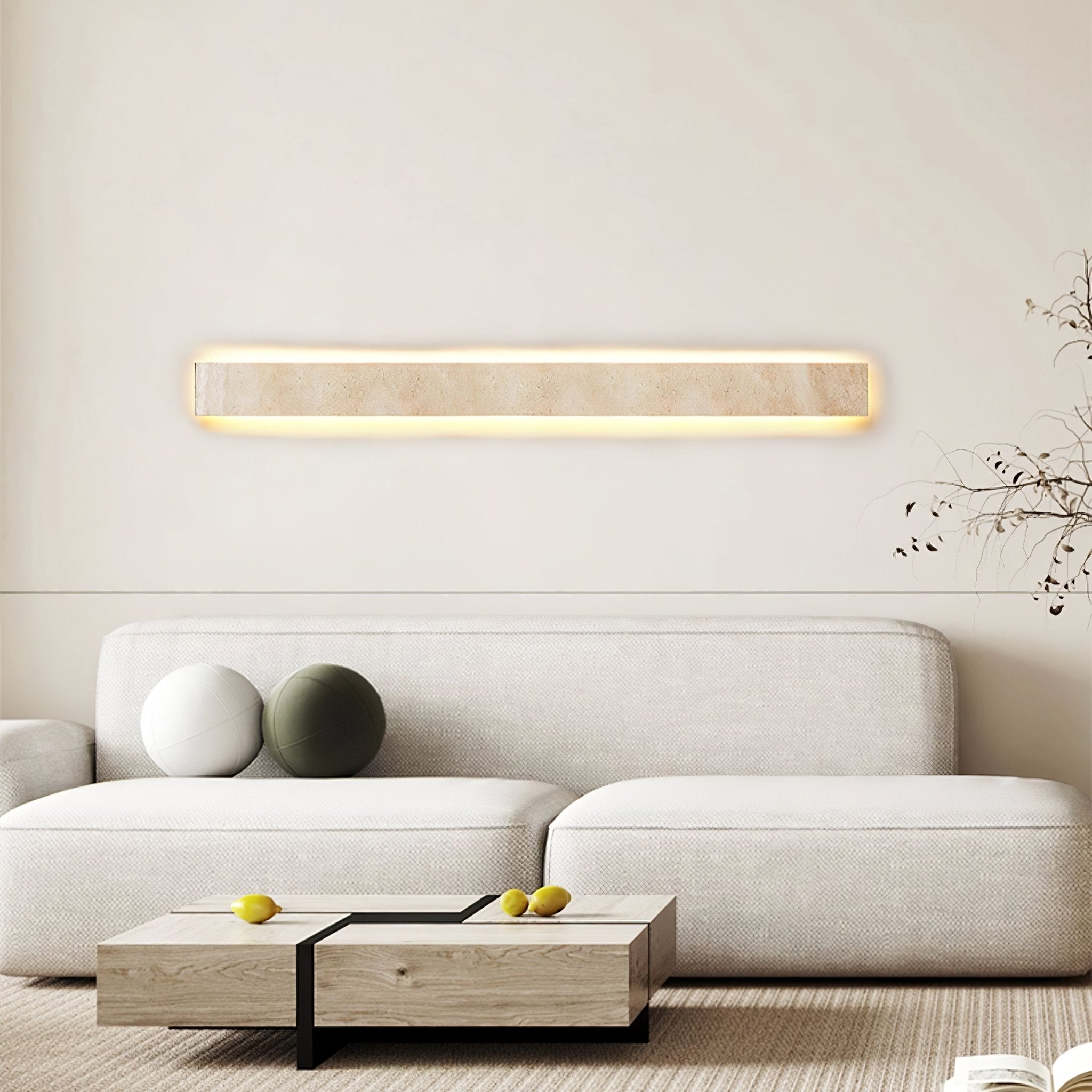Olnorir Applique Murale Rectangulaire Mince en Travertin - Neutralighting