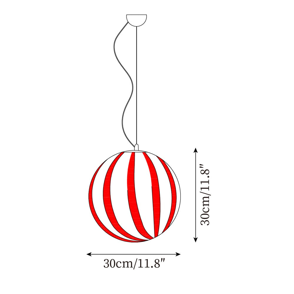 Pendant Light &Glass Shade Striped Globe for Dining Room - Letslighting