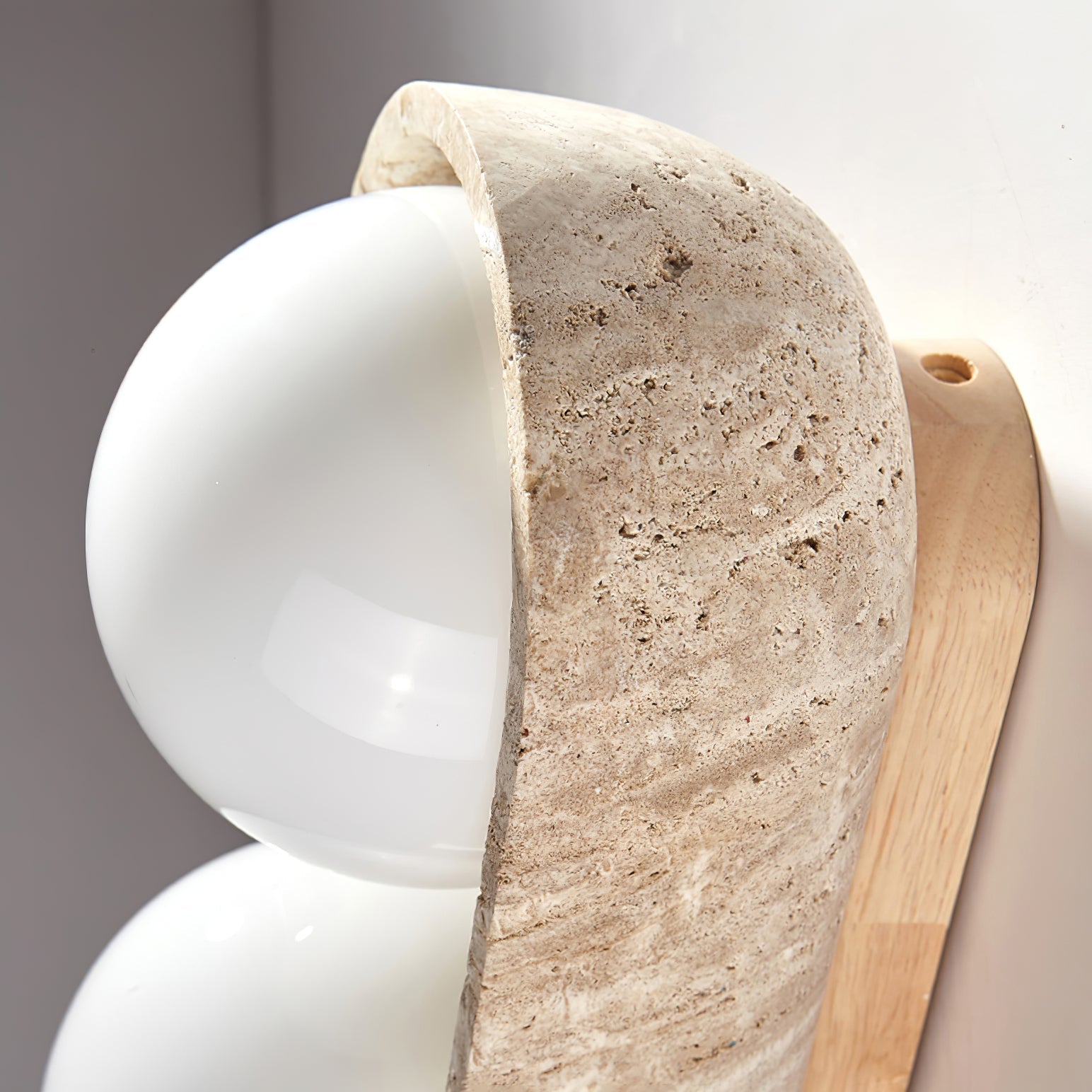 Trio Applique Murale Globe en Travertin - Neutralighting