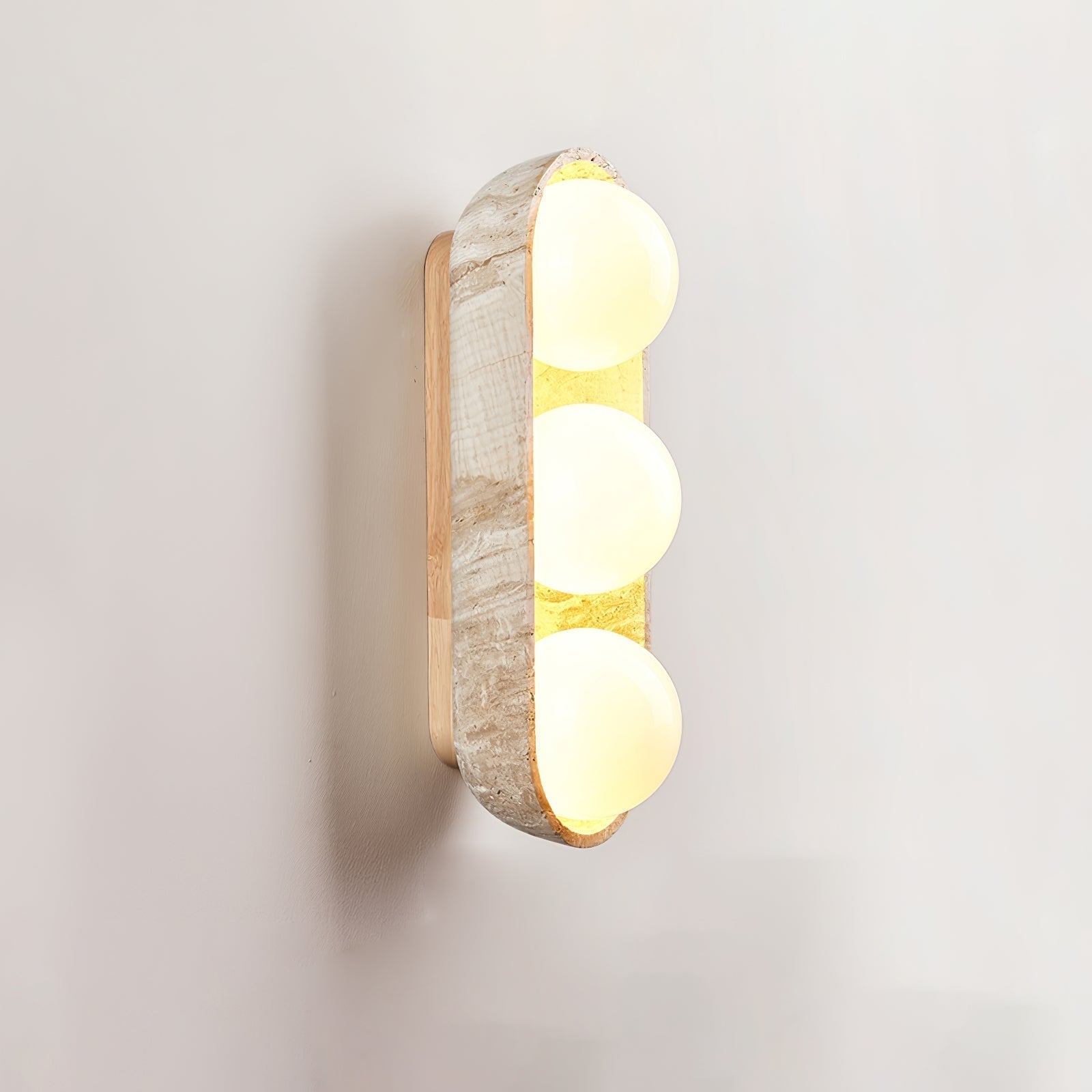 Trio Applique Murale Globe en Travertin - Neutralighting
