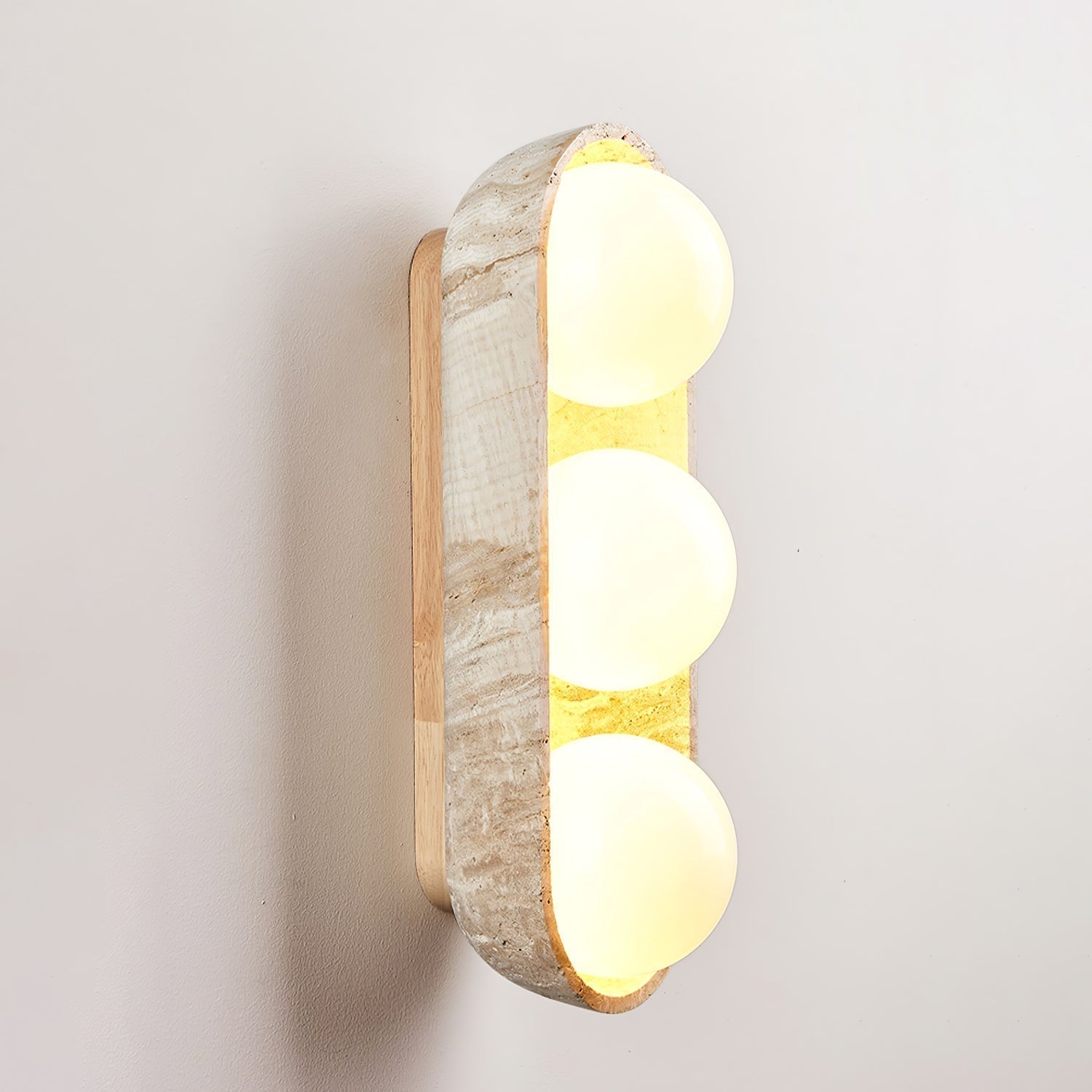 Trio Applique Murale Globe en Travertin - Neutralighting