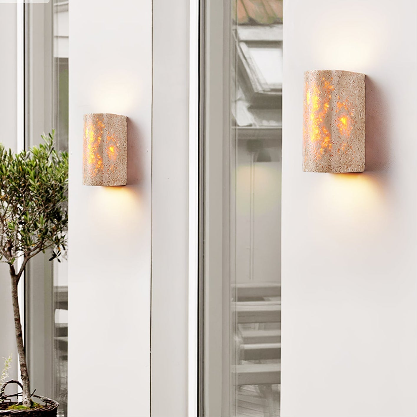 Sysilion Applique Murale Industrielle en Travertin - Neutralighting