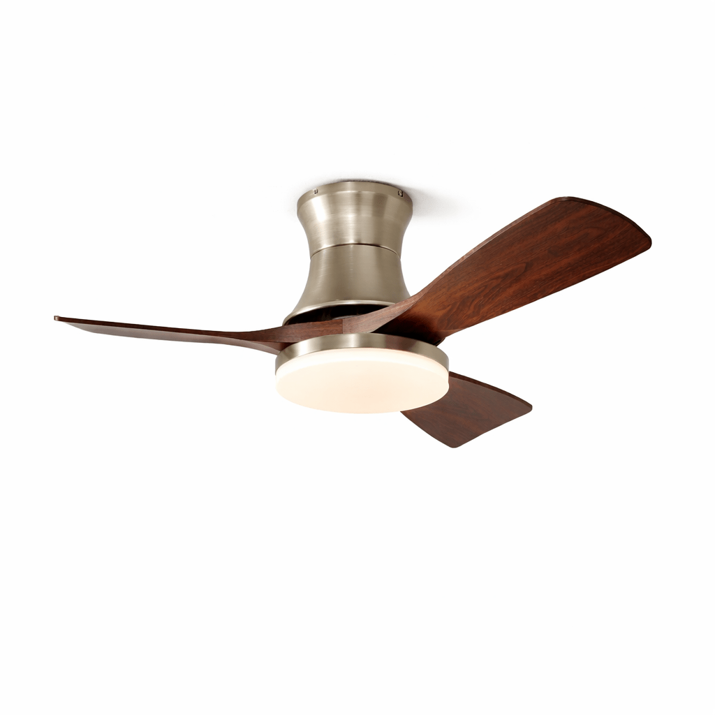Plafonnier ventilateur Rowan Nickel avec télécommande portable