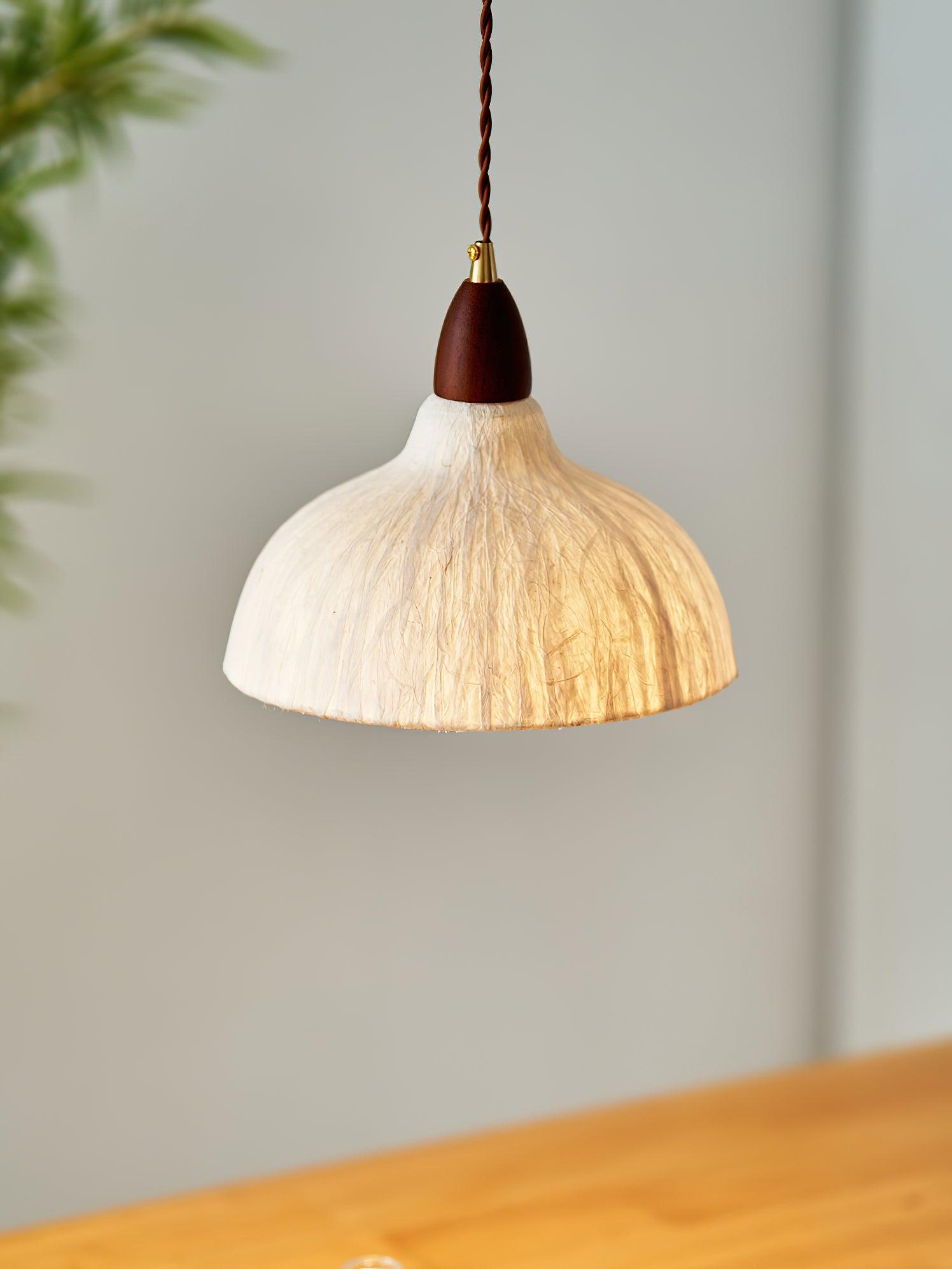 Vellara Papier & Bois Pendentif Lampe - Neutralighting