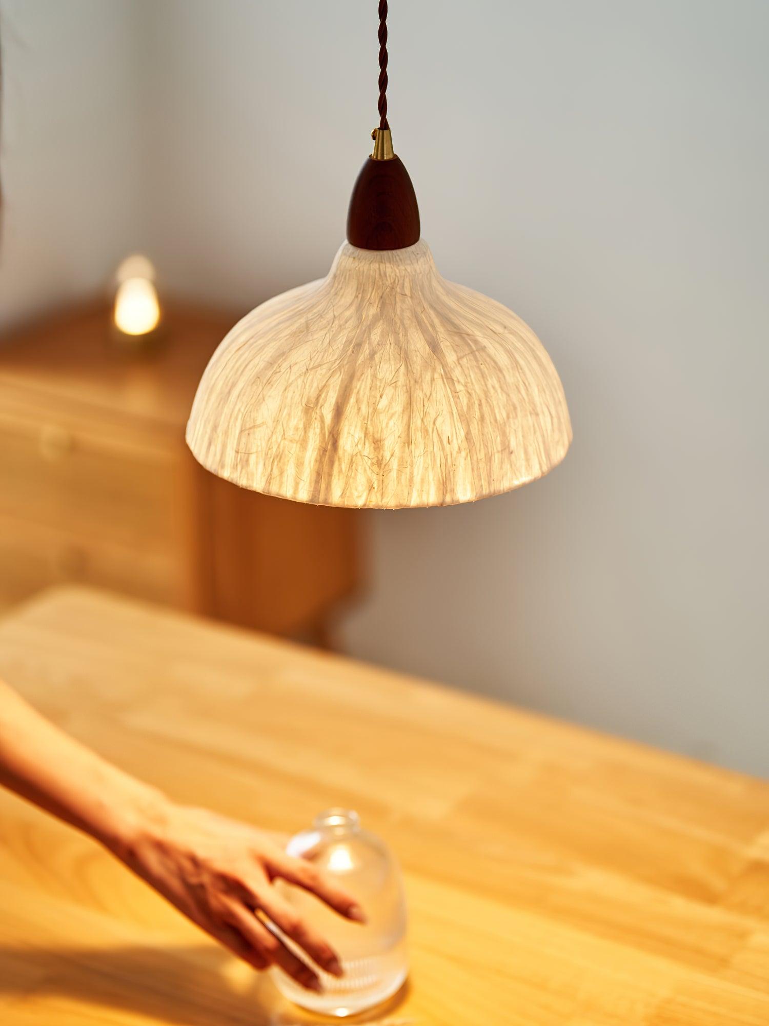 Vellara Papier & Bois Pendentif Lampe - Neutralighting