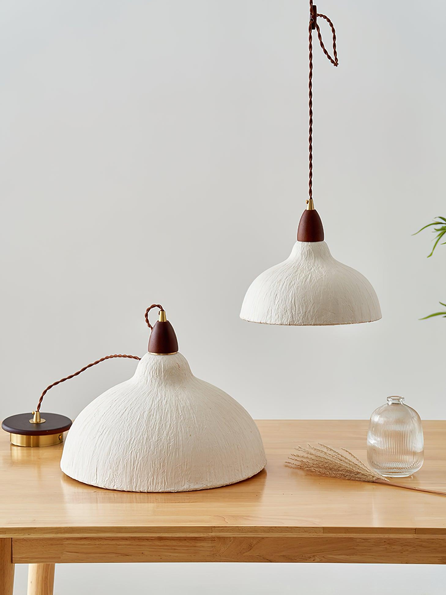 Vellara Papier & Bois Pendentif Lampe - Neutralighting