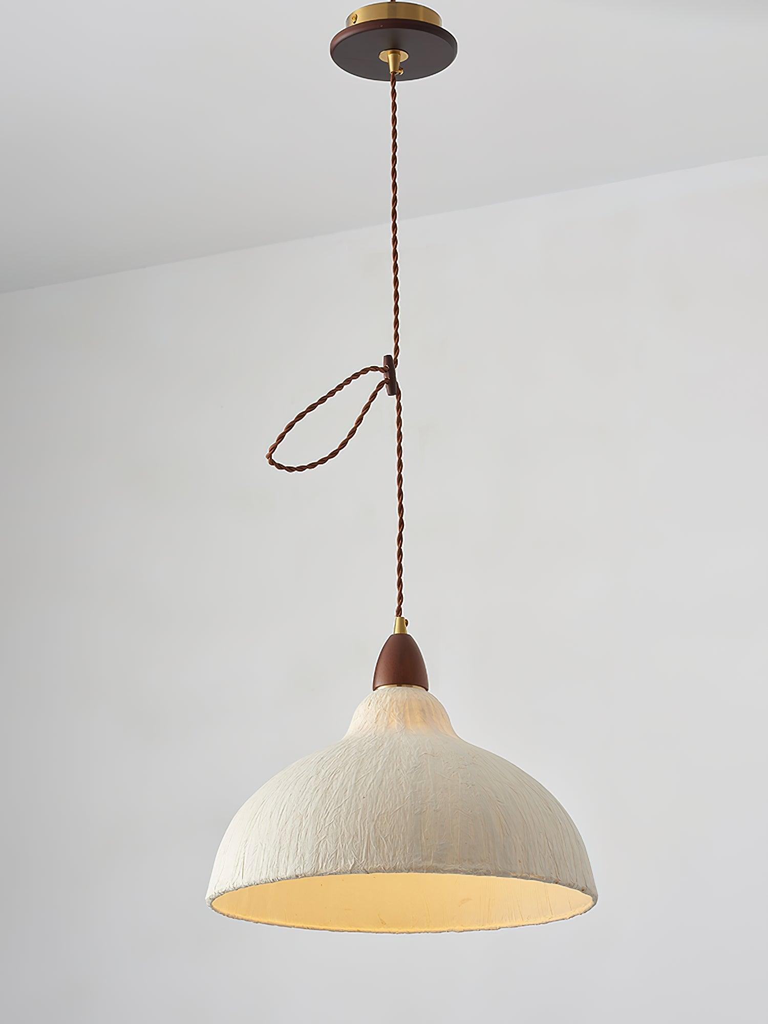 Vellara Papier & Bois Pendentif Lampe - Neutralighting