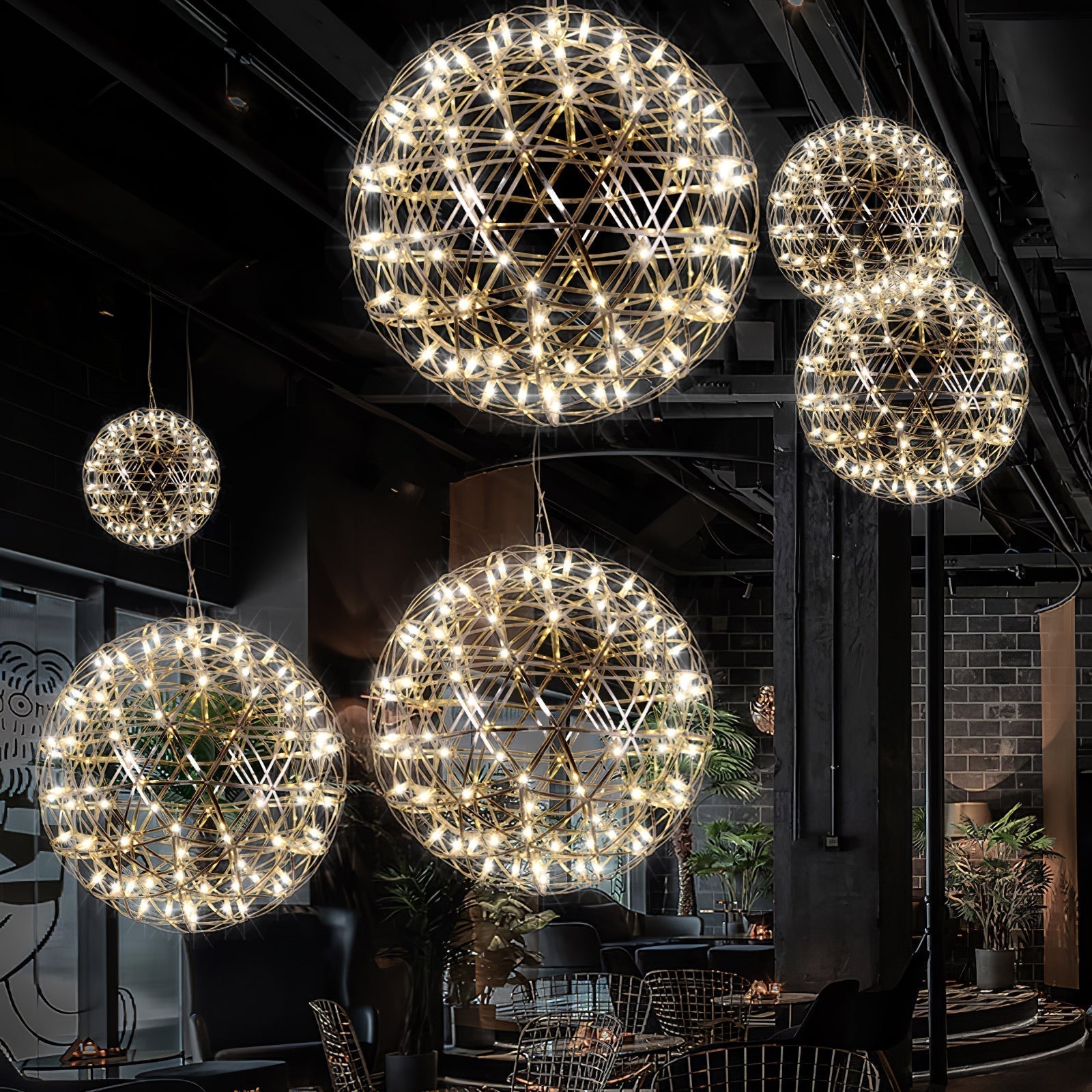 Silver Spark Ball Pendant Light - Blowlighting