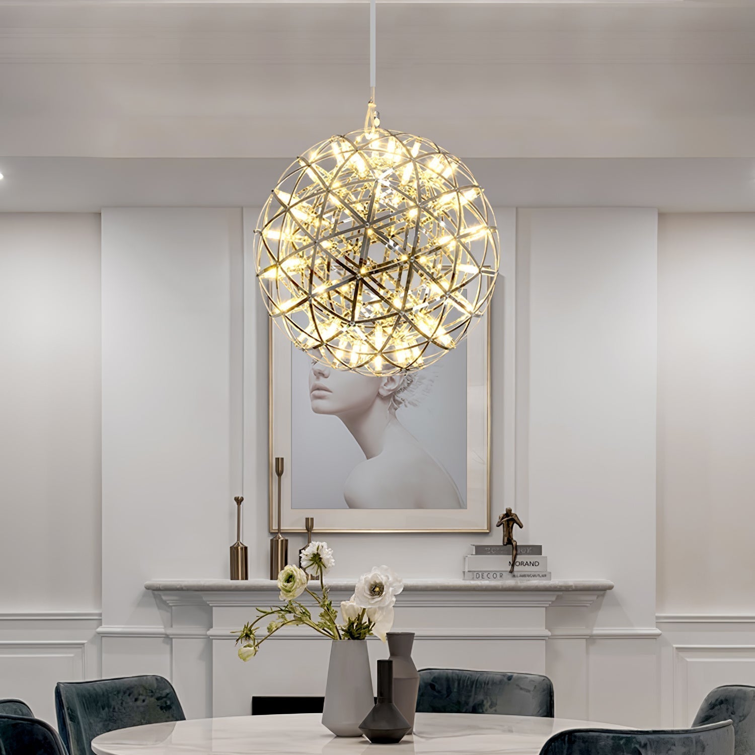 Silver Spark Ball Pendant Light - Blowlighting