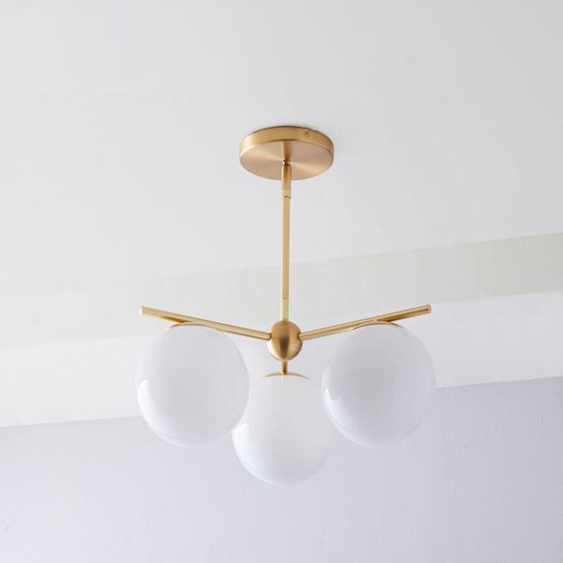 Lustra Chandelier Sphère & Tige Moderne Or LED - Neutralighting