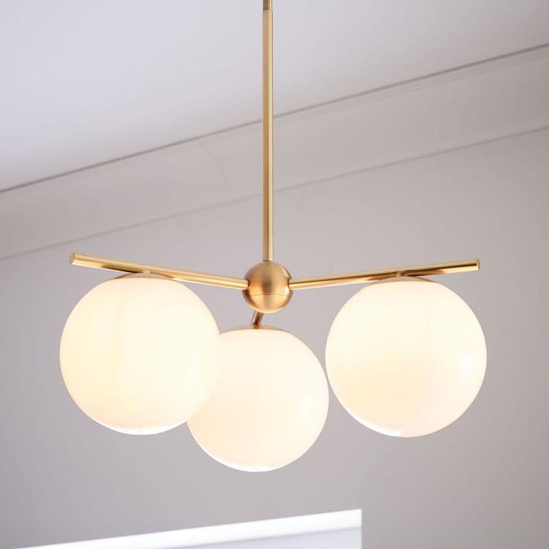 Lustra Chandelier Sphère & Tige Moderne Or LED - Neutralighting
