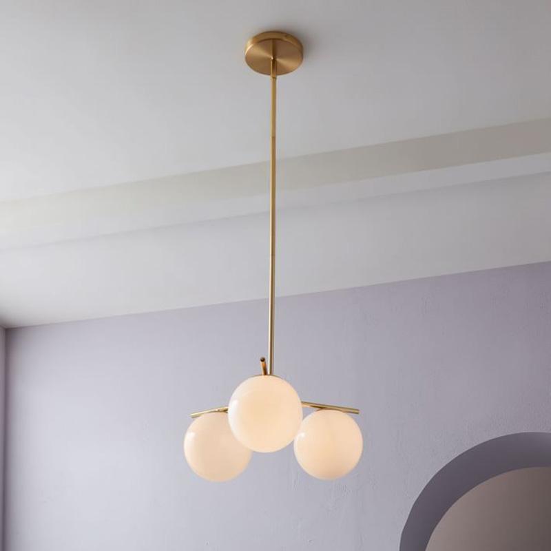 Lustra Chandelier Sphère & Tige Moderne Or LED - Neutralighting