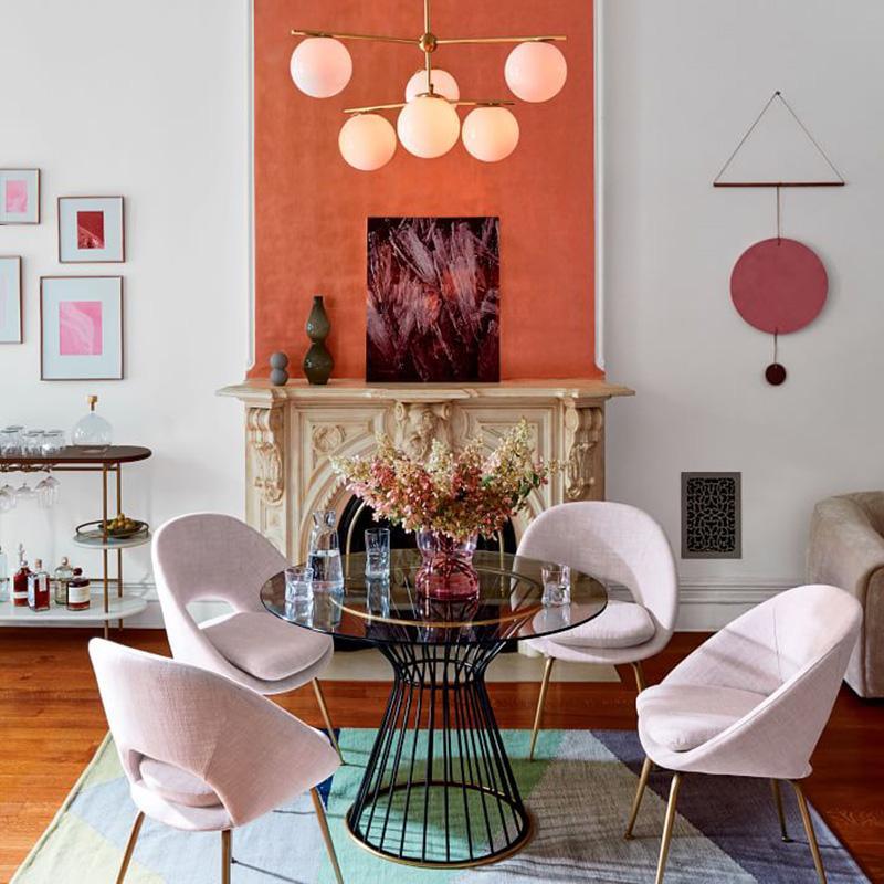 Lustra Chandelier Sphère & Tige Moderne Or LED - Neutralighting