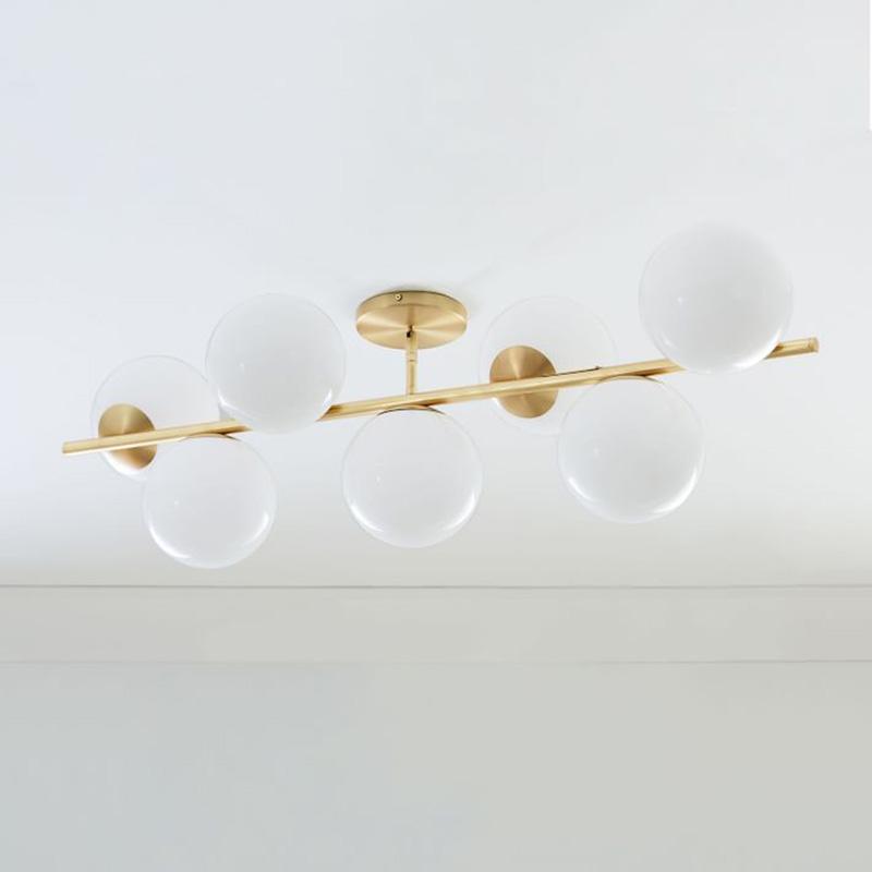 Lustra Chandelier Sphère & Tige Moderne Or LED - Neutralighting
