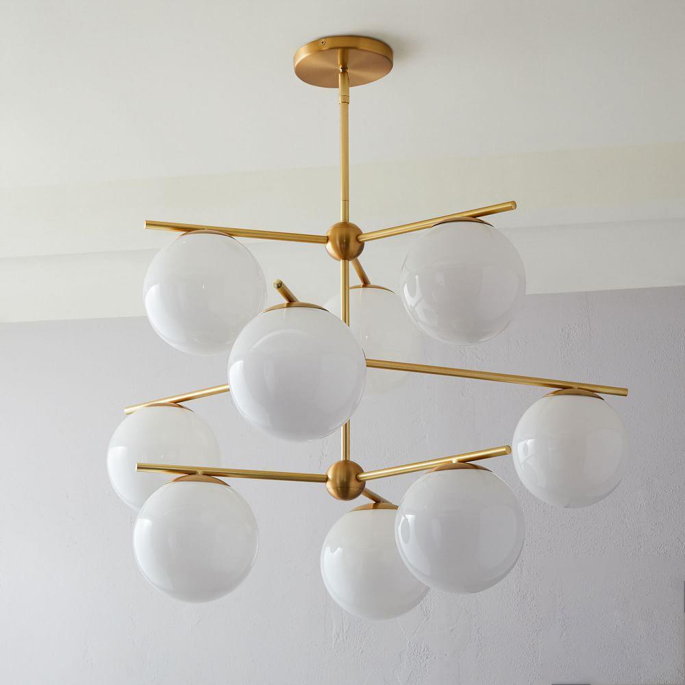 Lustra Chandelier Sphère & Tige Moderne Or LED - Neutralighting